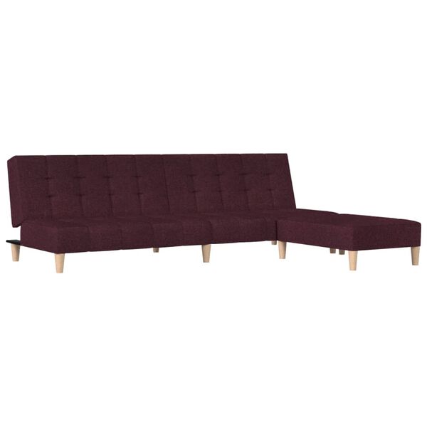 vidaXL Schlafsofa 2-Sitzer mit Fu&szlig;hocker Lila Stoff