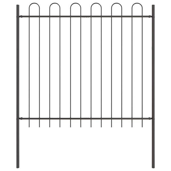 vidaXL Gartenzaun Grau 1,7 x 1,5 m Pulverbeschichteter Stahl