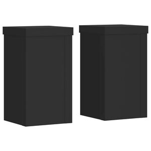 vidaXL Pflanzenst&auml;nder 2 Stk. Schwarz 10 x 10 x 18 cm Holzwerkstoff