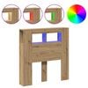 vidaXL LED-Kopfteil Artisan-Eiche 100x18,5x103,5 cm Holzwerkstoff