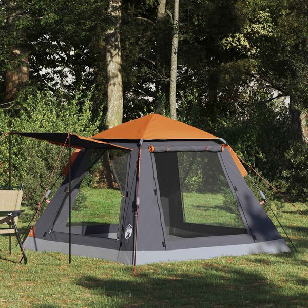 vidaXL Sofort Zelt Grau und Orange 205 x 205 x 143 cm Stahl