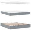 vidaXL Ottoman-Bett mit Matratze Hellgrau 200x200 cm Stoff