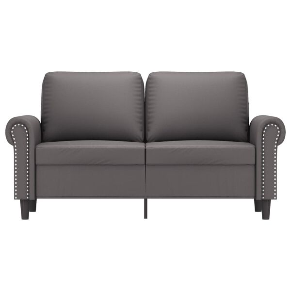 vidaXL 2-Sitzer-Sofa Grau 120 cm Kunstleder