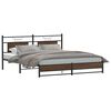 vidaXL Metallbett ohne Matratze Braun Eichen-Optik 183x213 cm
