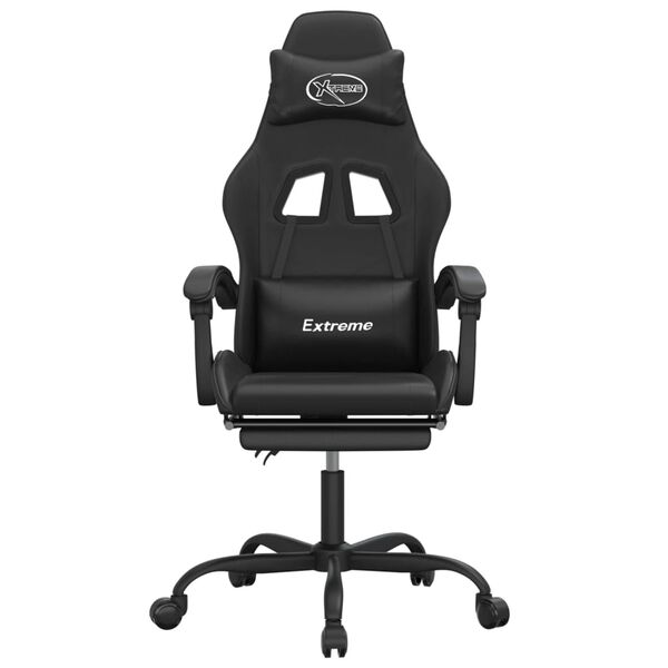 vidaXL Gaming-Stuhl mit Fu&szlig;st&uuml;tze Schwarz Kunstleder
