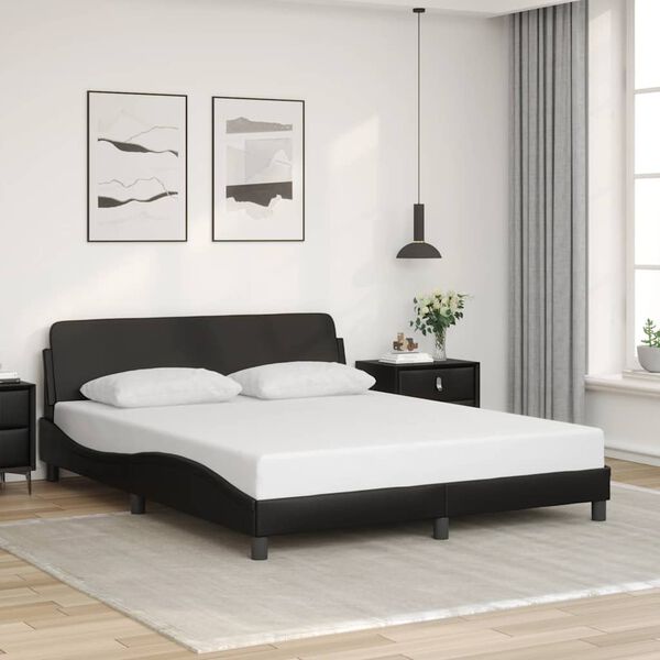 vidaXL Bettgestell "Dover" Schwarz 160x200 cm Kunstleder