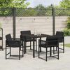 vidaXL Garten Essgruppe 5 pcs Schwarz Poly-Rattan