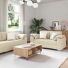 vidaXL Sofa 3 pcs Creme Leinenmischgewebe