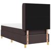 vidaXL Boxspringbett mit LED-Lichtleisten Braun 100 x 200 cm Stoff