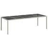 vidaXL Gartentisch Wei&szlig; 250x100x75 cm Poly Rattan und Hartglas
