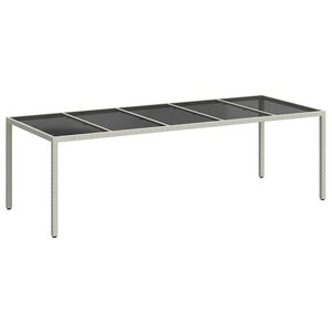 vidaXL Gartentisch Wei&szlig; 250x100x75 cm Poly Rattan und Hartglas