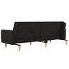 vidaXL Schlafsofa 2-Sitzer mit Fu&szlig;hocker Schwarz Stoff