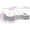 vidaXL Sofa Set mit Kissen mit Speicher 6 pcs Schwarz Poly-Rattan