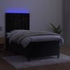 vidaXL Boxspringbett mit Matratze & LED Schwarz 90x200 cm Samt