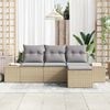 vidaXL Garten-Sofa-Set 4 pcs Beige Poly Rattan