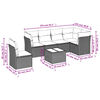 vidaXL 7-tlg. Garten-Sofagarnitur mit Kissen Grau Poly Rattan