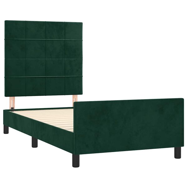 vidaXL Bettgestell ohne Matratze Dunkelgr&uuml;n 120x200 cm Samt