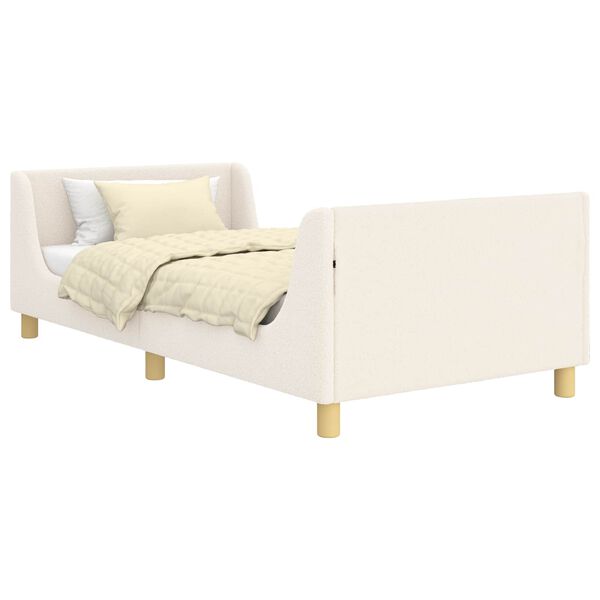vidaXL Kinderbettgestell mit Kopfteil Creme 80 x 200 cm Schafstoff