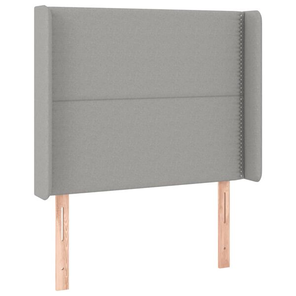 vidaXL LED Kopfteil Hellgrau 83x16x118/128 cm Stoff