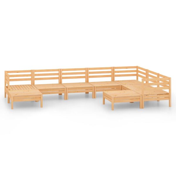 vidaXL 9-tlg. Garten-Lounge-Set Massivholz Kiefer