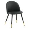 Venture Home Esszimmerst&uuml;hle 2 Stk. Velvet Lederoptik Schwarz&Messing