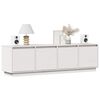 vidaXL TV-Schrank Wei&szlig; 156x37x45 cm Massivholz Kiefer