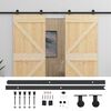 vidaXL Schiebet&uuml;r 2 stk. 80 x 210 cm Massives Kiefernholz