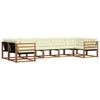 vidaXL Outdoor-Sofagarnitur 7 stk. Natur und Creme