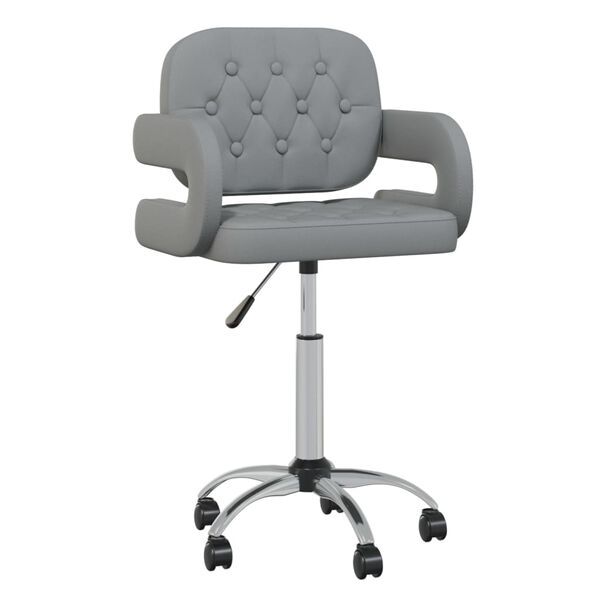 vidaXL Esszimmerst&uuml;hle 2 Stk. Drehbar Grau Kunstleder