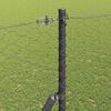 vidaXL Zaunpfosten Grau 10 x 1,5 m (50 mm Maschenweite) Stahl und PVC