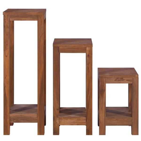 vidaXL Pflanzenst&auml;nder 3-tlg. Teak Massivholz