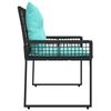 vidaXL Bank Outdoor mit Kissen Schwarz und T&uuml;rkis 118 x 55 x 82 cm