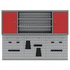 vidaXL Werkzeugschrank-Set 4 pcs Rot Pulverbeschichteter Stahl