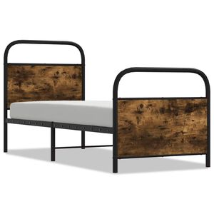 vidaXL Bettgestell ohne Matratze 75x190 cm R&auml;uchereiche Holzwerkstoff
