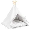 vidaXL Haustier-Tipi mit Kissen Wei&szlig; 60 x 60 x 70 cm Polyester