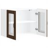 vidaXL K&uuml;chen-H&auml;ngeschrank mit Glast&uuml;r Lucca Braun Eichen-Optik