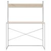 vidaXL Computertisch Wei&szlig; und Eiche-Optik 110x60x138 cm Spanplatte