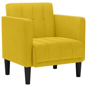 vidaXL Sessel mit Armlehnen Gelb 53 cm Samt