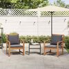 vidaXL Stuhl mit Kissen 2 pcs Braun und Dunkelgrau 65 x 60 x 76,5 cm
