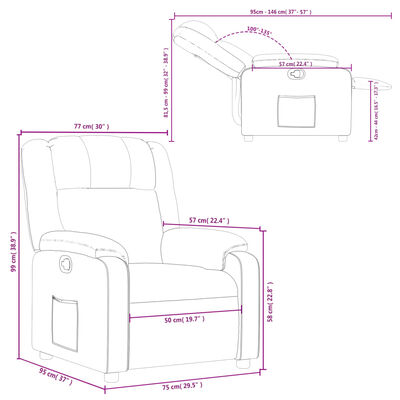 vidaXL Relaxsessel Creme Kunstleder