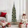 vidaXL K&uuml;nstlicher schlanker Weihnachtsbaum Gr&uuml;n und Wei&szlig; 120 cm