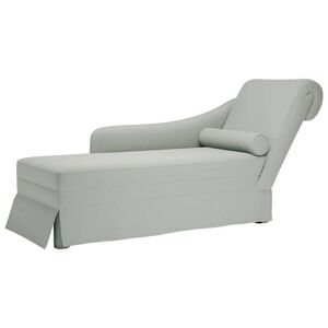 vidaXL Chaiselongue mit Nackenrolle und Rechter Armlehne Hellgrau Samt