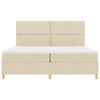 vidaXL LED Boxspringbett mit Matratze Creme 200 x 200 cm Stoff