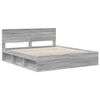 vidaXL Bettrahmen Graues Sonoma 180 x 200 cm Massives Kiefernholz