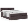 vidaXL Ottoman-Bett mit Matratze Dunkelbraun 140x200 cm Stoff