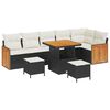 vidaXL Gartensofa-set mit Kissen 9 pcs Schwarz und Creme
