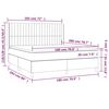 vidaXL Boxspringbett mit Matratze & LED Dunkelblau 180x200 cm Samt