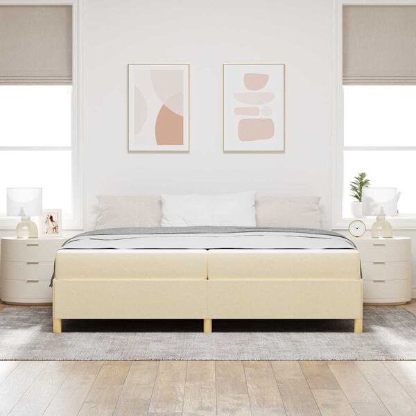 vidaXL Bettrahmen mit Matratze Creme 200 x 200 cm Stoff