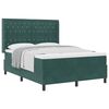 vidaXL Boxspringbett mit Matratze Dunkelgr&uuml;n 140 x 190 cm Samt