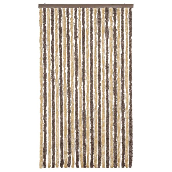 vidaXL Fliegenvorhang Dunkelbraun und Beige 100x200 cm Chenille